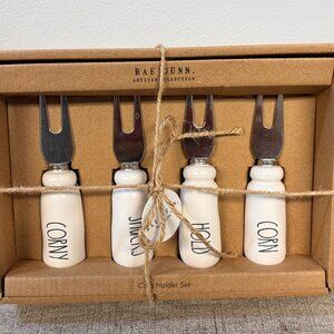 New Rae Dunn Farmhouse Set of 4 Corn Cob Forks